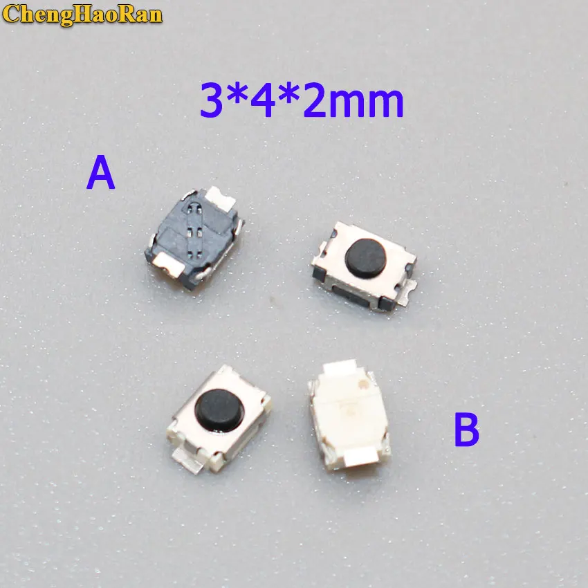 ChengHaoRan 10 шт. SMD 2 контакта 3x4 мм тактовая кнопка Микро Переключатель мгновенный 3*4*2