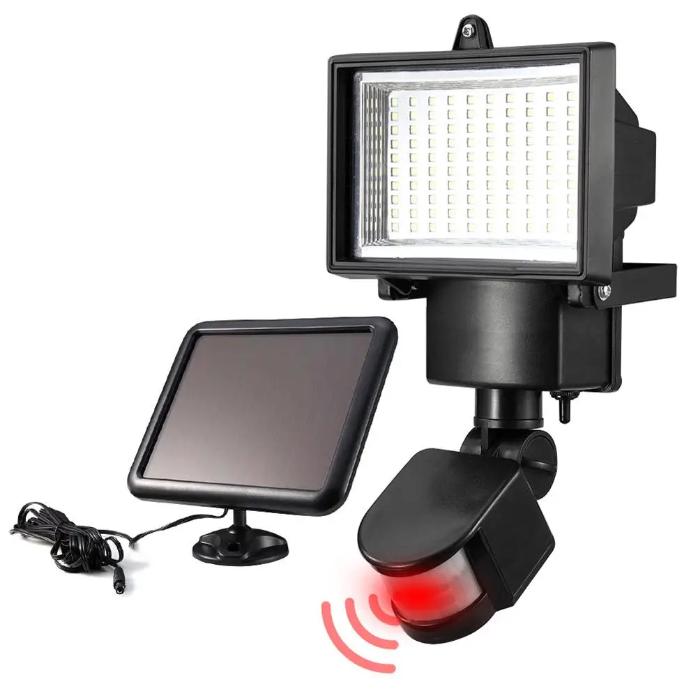 

100 LEDs Solar Powered IR Motion Sensor Light Waterproof Garden Yard Porch Lamp