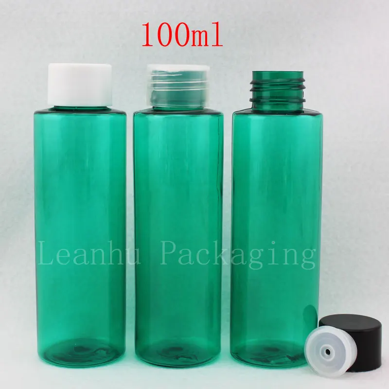 100ml X 50 green empty cosmetic container , shampoo plastic bottle with