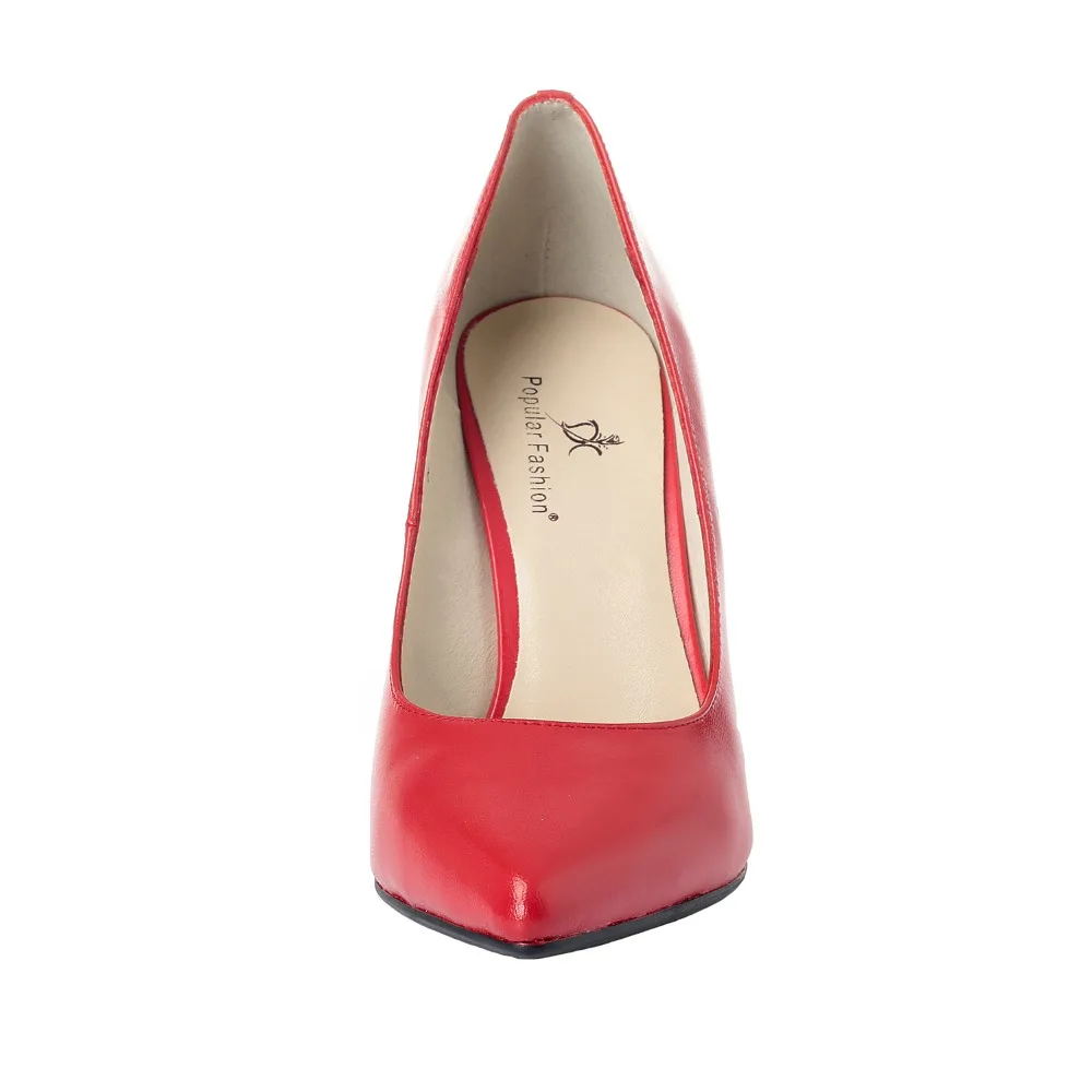 POPULAR FASHION 2018 Women Shoes Pointed Toe Pumps Sexy Red Genuine Leather High Heels Party Wedding Dress Shoes Feminino Women's Shoes