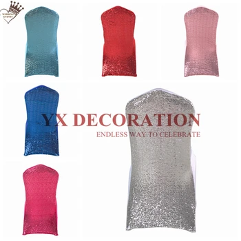 

Wholesale Price Sequin Lycra Spandex Chair Cover Banquet Wedding Stretch Chair Covers Decoration