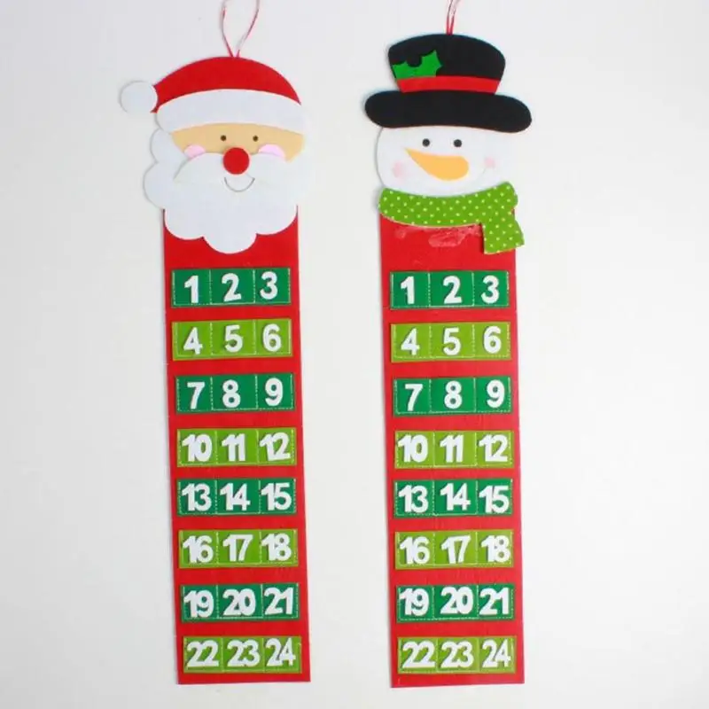 

Christmas Advent Calendar Santa Claus Snowmen Christmas Tree Decoration Countdown Calendar New Year Xmas Tree Hanging Ornaments