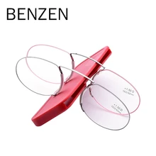 BENZEN Pince Стиль Нос отдыха защемления портативный тонкий оптический очки для чтения без руки для мужчин и женщин+ 1,50+ 2,00 5102