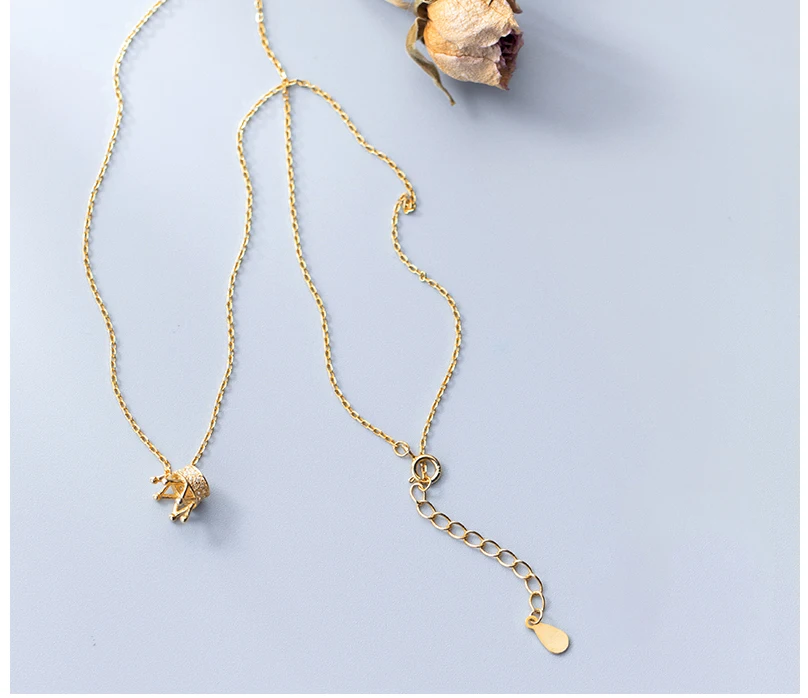 925 Sterling Silver Fashion Ins Queen Clavicle Chain Crown Pendant Necklace For Women Girl Female Korean Version Crystal Jewelry (8)