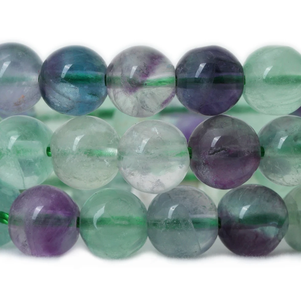 wholesale Natural Stone Beads Colorful Fluorite Round Loose fluorite