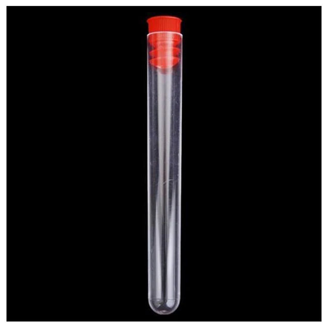 20 шт. 60*12 мм Пластик пробирки Пластик Тесты трубка с винтовой Кепки (красный)