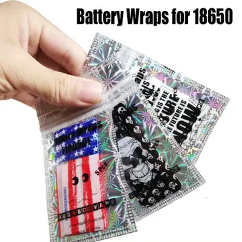 

5pcs/pack 18650 battery protected wrapper battery wrap skin sticker for e cigarette 18650 battery wrappers flame skull letters