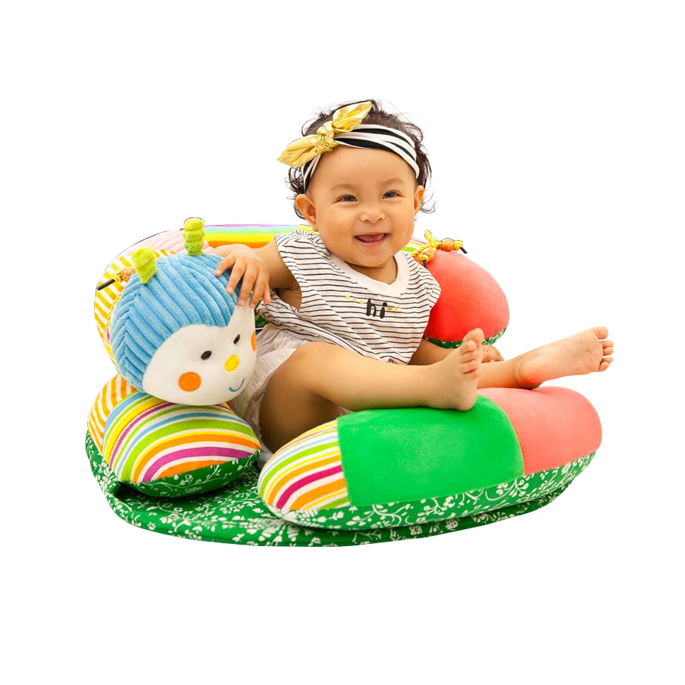 New Cartoon Baby Learning Sitting Chair Infant Safe Baby Seat Sofa Safety Protective Chair Caterpillar Plush Sofa Floor Crib