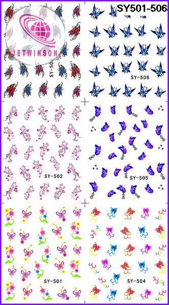 10 x средний лист рисунки бабочек для ногтей Красота ногтей татуировки наклейка средняя вода наклейка