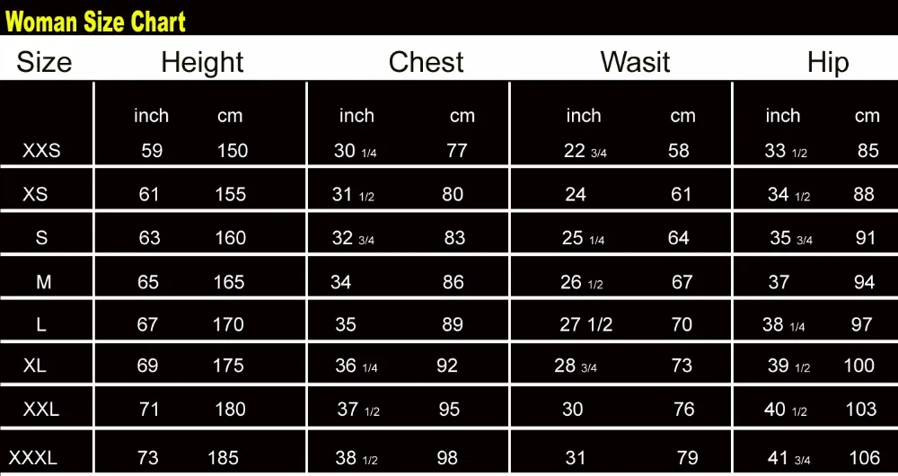 YOY WOMAN SIZE