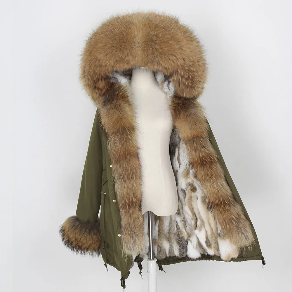 

2019 Long Parka Real Fur Coat Winter Jacket Women Natural Fox Fur Collar Thick Warm Detachable Outerwear Streetwear Brand Luxury
