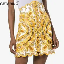 GETSRING Женская юбка с дырками с высокой талией с принтом Юбки Женский Бриллиант Сексуальная Женская юбка Весна Лето Новая мода Сексуальная