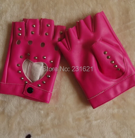Женские модные перчатки для девочек, перчатки с полупальцами для танцев, джаз, панк, индивидуальные перчатки с заклепками, перчатки без пальцев, 6 цветов