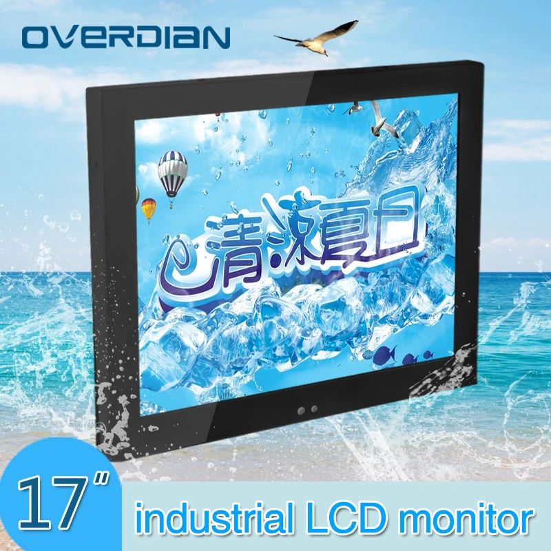 

17" VGA/HDMI/TV/AV/USB Connector LCD Monitor/Display Non-touch Screen Iron Shell 1280*1024 Resolution4:3 Hanger Installation