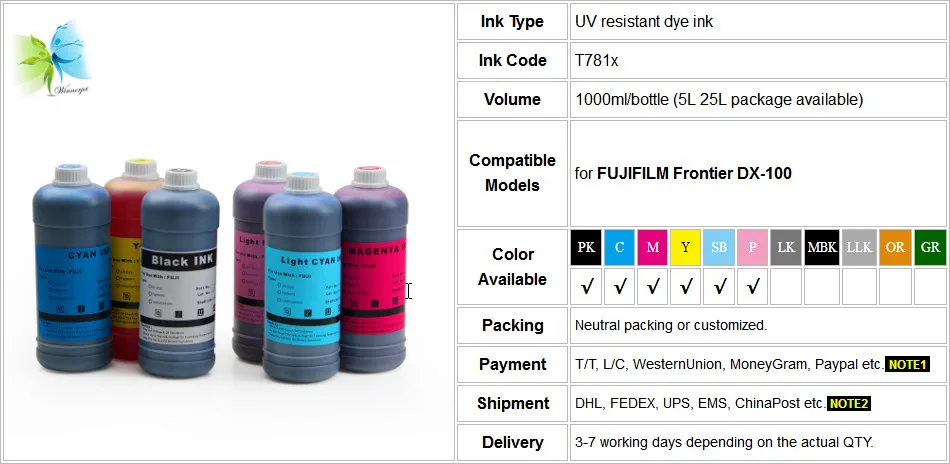 DX-100 dye ink 2