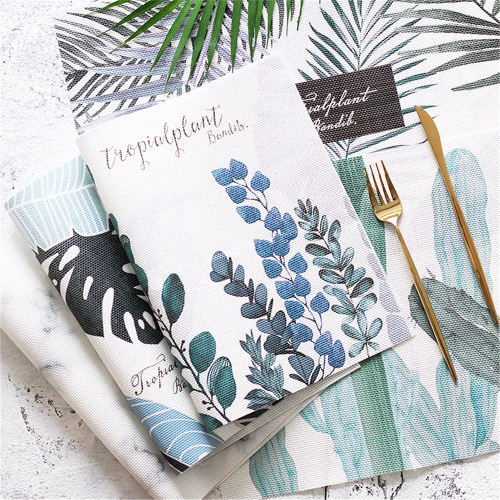 

Placemat For Dining Tableware Pad Green Plants Cactus Plastic PVC Table Mat Placemats Pads Bowl Coaster Kitchen Accessories