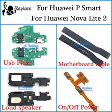 Для huawei P Smart FIG-LX1 FIG-L21/Для huawei Nova Lite 2 Usb Шлейф материнской платы кабель громкий динамик на выключение питания гибкий кабель