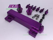 Purple Color 6 Way Air Hose Inline Vaccum Manifold Block Splitter