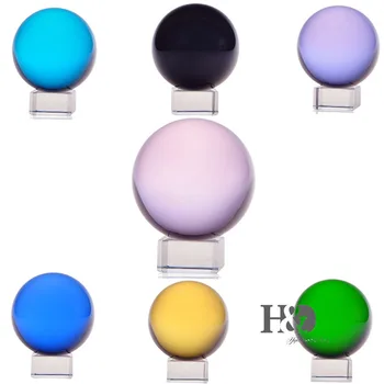 

H&D 50mm Crystal FengShui Balls with Stand Glass Art Decor Crystal Photography Figurines Home Decoration Accessories 7pcs/set