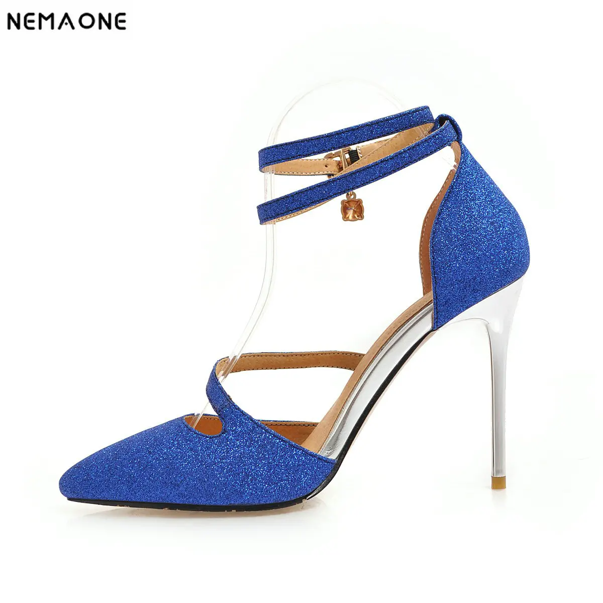 

NemaoNe summer women pumps ankle strap super high heels party wedding shoes woman large size 41 42 43