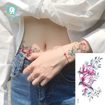 

1 Pcs Small Flower Temporary Tattoo Sticker Deer Flamingo Cat Lotus Design Hand Body Art Women Fake Flash Taty Tatuaje 10.5X6cm