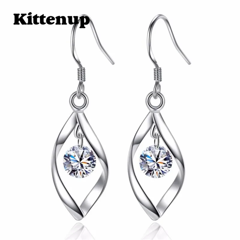 Kittenup New Design Simple Classic Sweet Style Water Drop Earrings For Women Girls Charm Crystal Jewelry Gifts | Украшения и