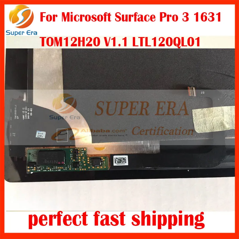 ЖК-дисплей сборки для Microsoft Surface Pro 3(1631) tom12h20 v1.1 ltl120ql01 ЖК-дисплей Дисплей Сенсорный экран планшета Панель