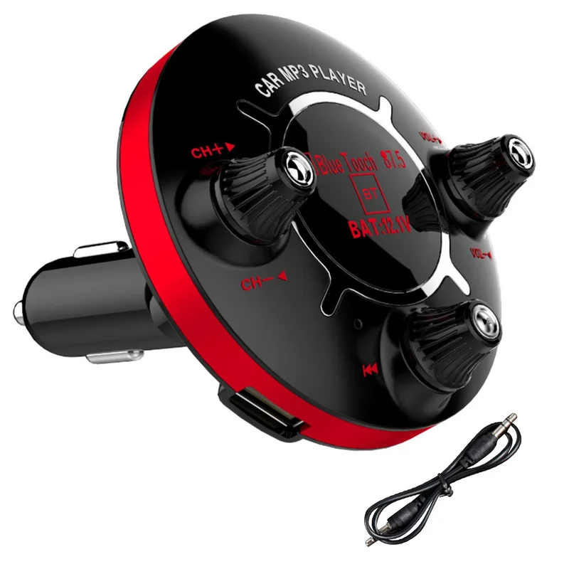 

Power Control FM Modulator Bluetooth Car Navigation Transmitter Handsfree AUX Output USB Car Audio MP3 Player Car Accessories