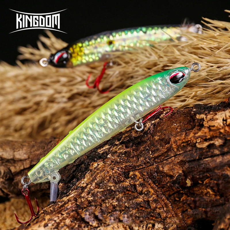 

Kingdom Pencil Fishing Lures High Quality Lead Insid Slow Sinking Hard Baits 85mm 70mm With VMC Hooks Wobblers Fishing Baits4503