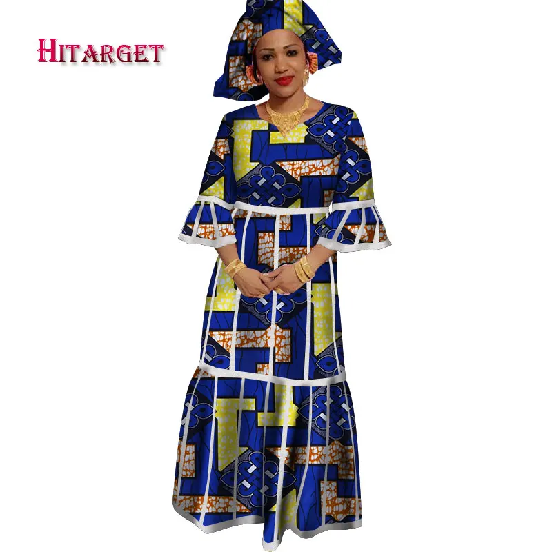 Африканские платья для женщин, платье макси с рукавом до локтя, африканские платья с принтом, Дашики, женское платье Базен, богатые Длинные платья размера плюс 6XL WY3116