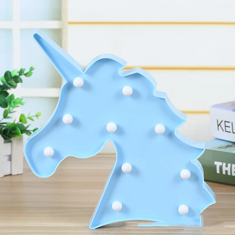  Night Light Unicorn Lamp LED Unicornio Head Children's Night Light 3D Colorful Lamps For New Year G - 32858002062