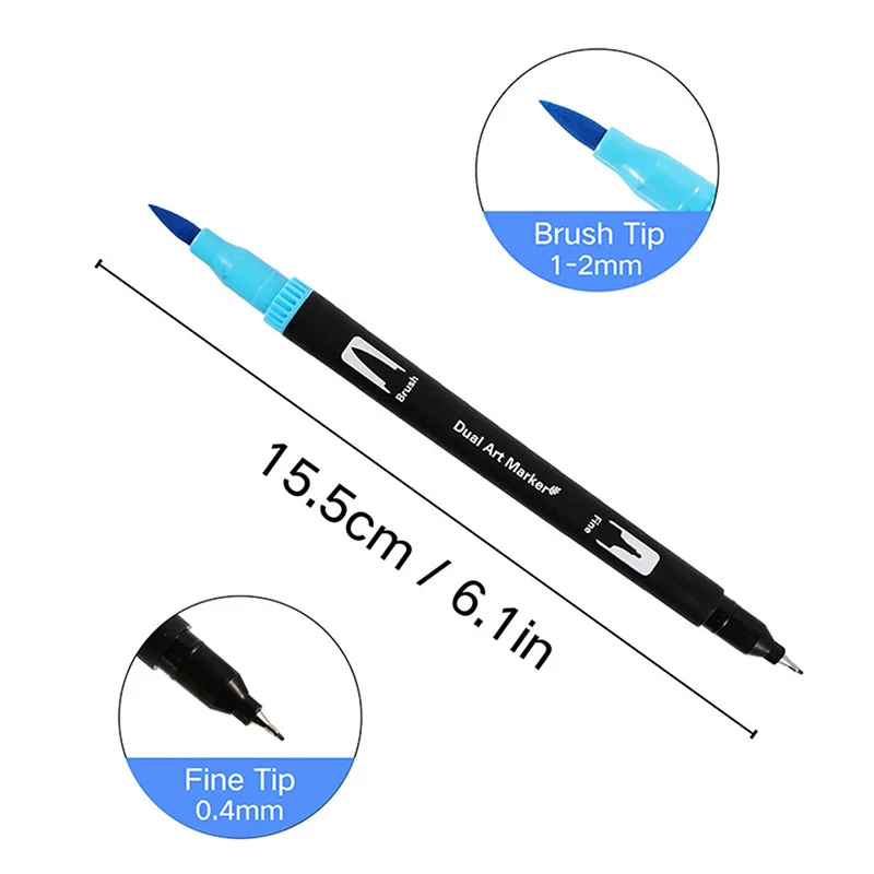 Hethrone 100 цветная ручка FineLiner, ручка для рисования, акварельные товары для рукоделия, фломастеры, двойные кончики, кисть, граффити, наборы, подарок