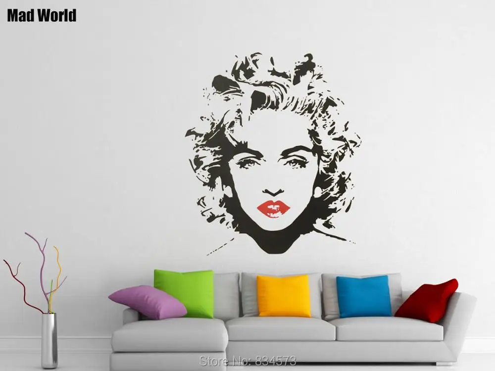 Mad World Woman Music Celebrity Wall Art Stickers Wall Decal Home DIY