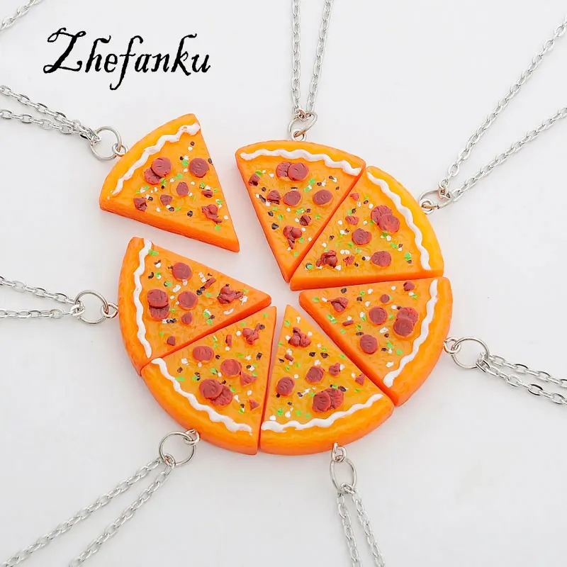 

1 PC Pizza Pendant Necklaces Alloy Friendship Necklace For Men/women Best Friends Gifts Wholesale
