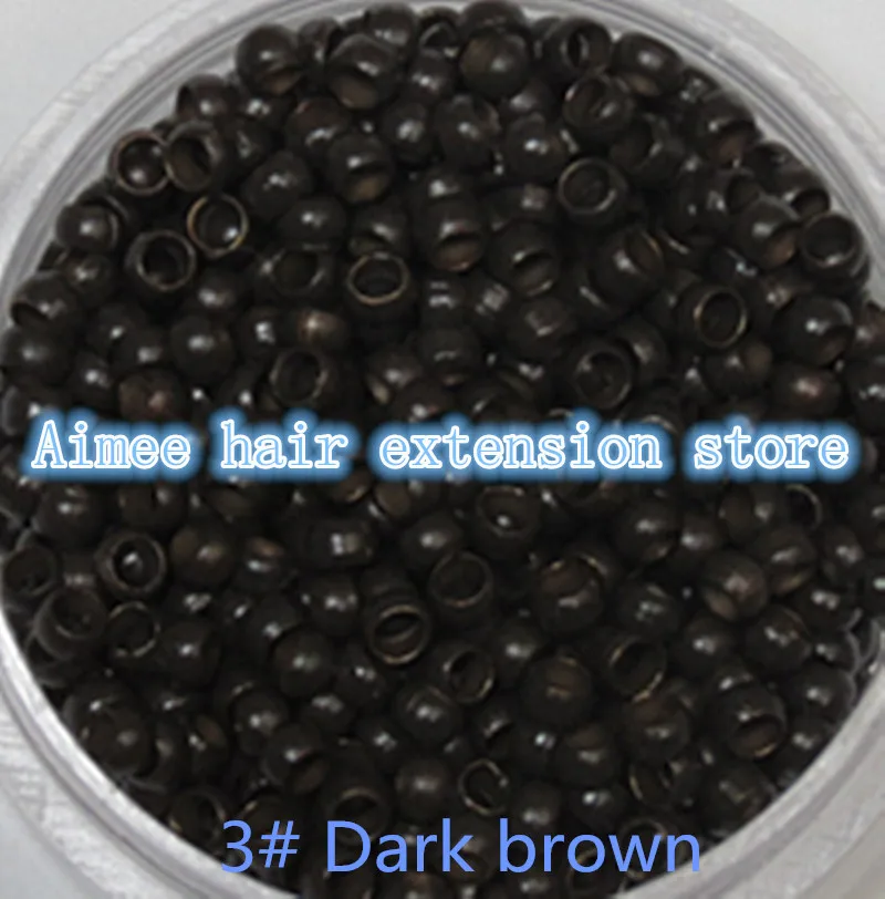 

Free shipping1 bottle/1000pcs Dark brown 2.5mm Micro NANO Rings/Links/Beads For Nano Hair Extensions tool kit 7 Colors Optional