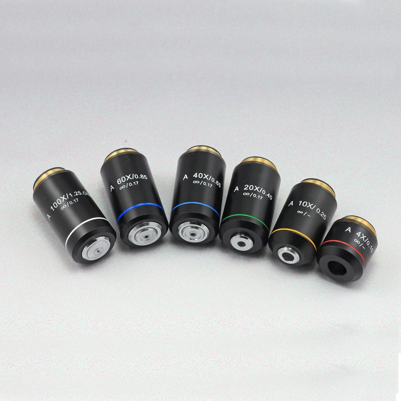 

Infinity ACHROMATIC 100x 60x 40x 20x 10x 4x Biological Microscope Objective Lens Working Distance 1PC