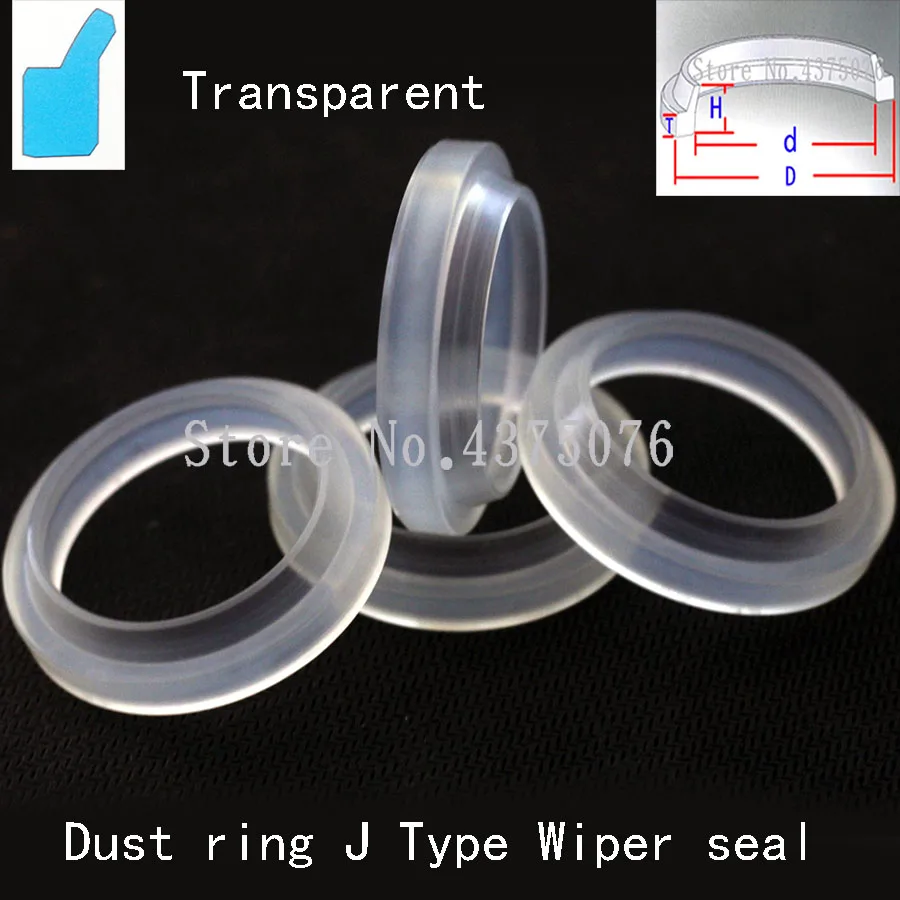 

J Type Wiper Transparent ID=8 mm - 50 mm seal Dust ring Hydraulic cylinder components single lip rubber Polyurethane (PU)