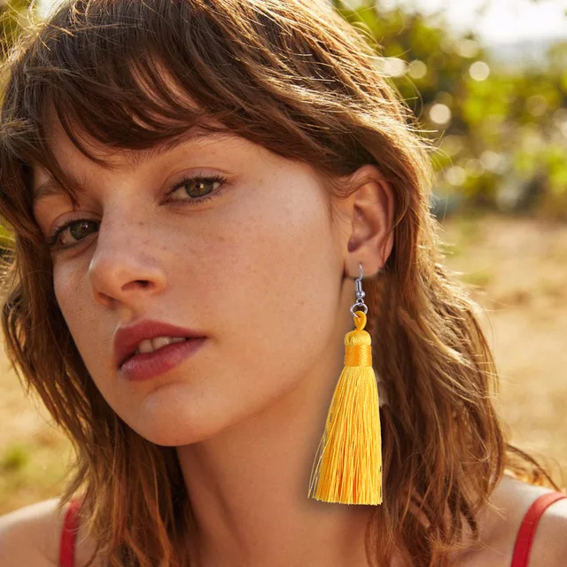 LZHLQ Tassel Earrings For Women 18 Colors Boho Bohemia Drop Earrings Ethnic Long LZHLQ Tassel Earrings For Women 18 Colors Boho Bohemia Drop Earrings Ethnic Long