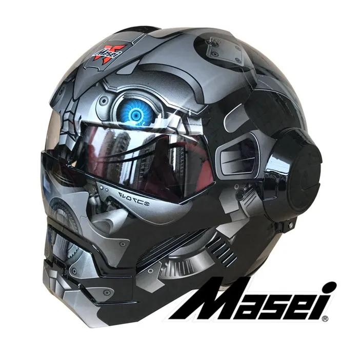 Bumblebee MASEI 610 IRONMAN железный человек шлем мотоциклетный шлем полушлем открытый шлем для мотокросса s m l xl - Цвет: Grey Black