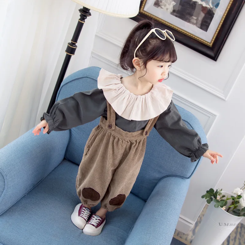 

Baby Clothes Sets 2019 Fashion Spring Fall Kids Clothing Outfits Child Cotton Shirt + Bib Pants Leisure 2 pieces Suit Toddler 4T