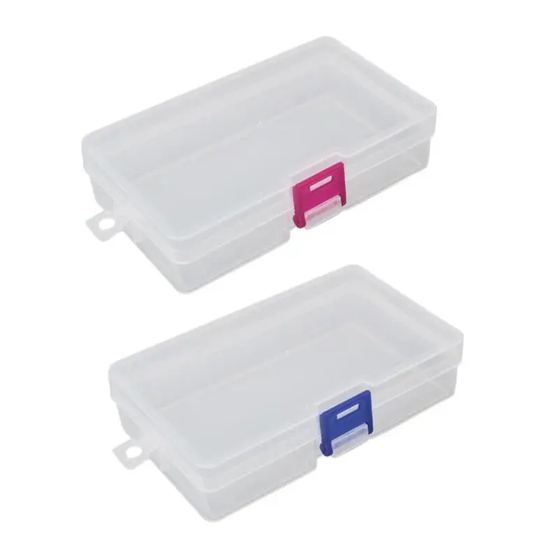 

1pcs Professional Hot Selling Functional Storage Box Transparent Rectangular Plastic Lock Buckle Empty Nail Jewelry Storage Box