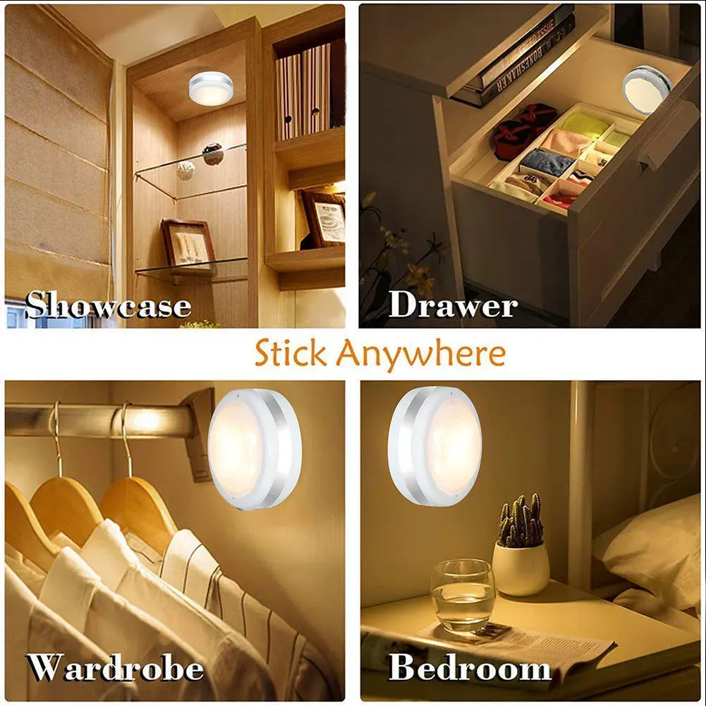 

Atmosphere Indoor Night Neutral Under Cabinet Lights Dimmable Eye Protection Puck Lamp Timing Led Kitchen Party Cupboard