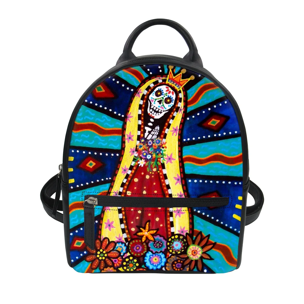 

FORUDESIGNS Fashion Small Women Backpacks Punk Style Skull Leather Student Backpack Preppy Girls Personality Schoolbag Rucksacks
