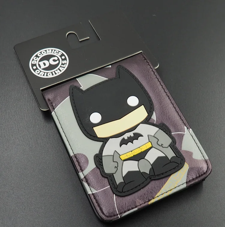 Комиксы DC Marvel Мстители мультфильм кошелек милый Супермен железный человек Бэтмен 3D кошелек логотип кредитный держатель для карт мужской кошелек - Цвет: batman