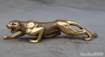 

Christmas chinese brass copper fengshui Running Wild animals Leopard Panther beast statue Halloween