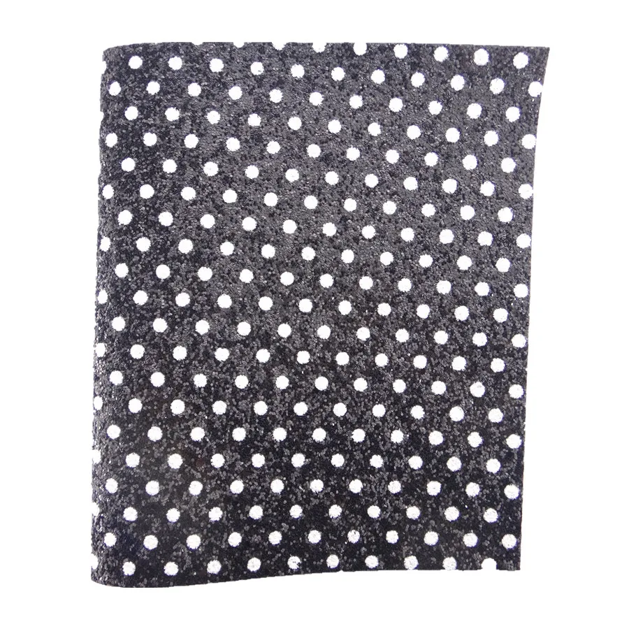 20CM*34CM Polka Dots Glitter Fabric Faux Leather Sheets For Bows Handmade Decoration Crafts Materials Bag Shoes Accessories