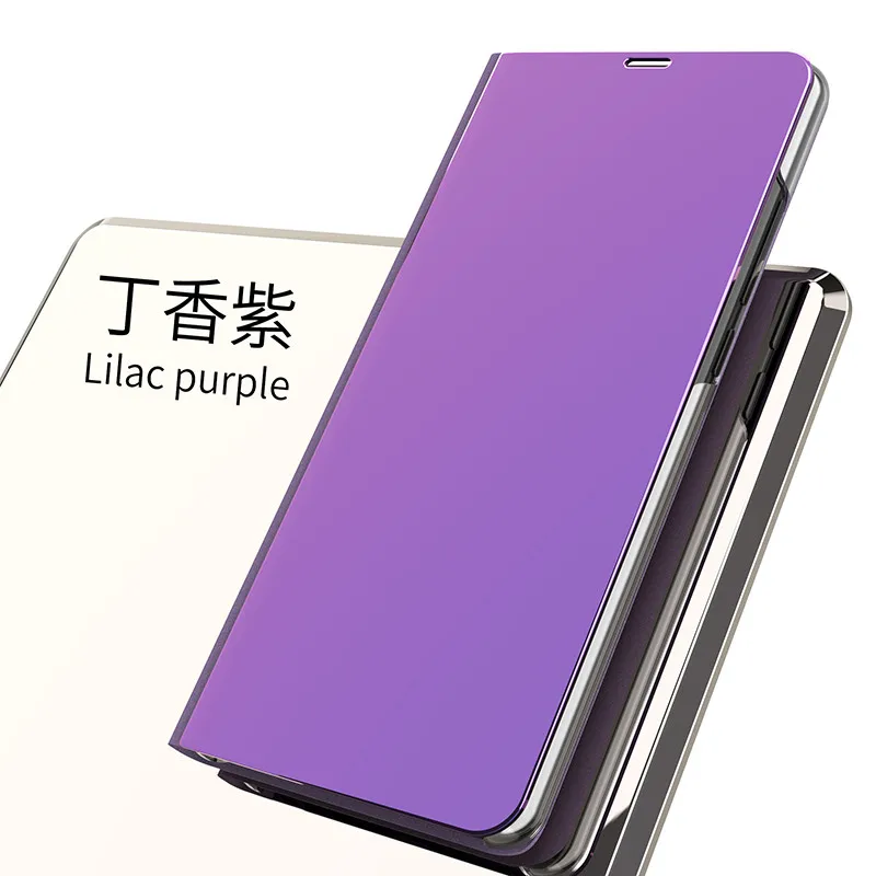Зеркальный чехол для samsung Galaxy A9 Pro A10 A20 A30 A40 A60 A50 A70 A80 A90 чехол кожаный чехол флип-чехол для samsung A30 - Цвет: Фиолетовый