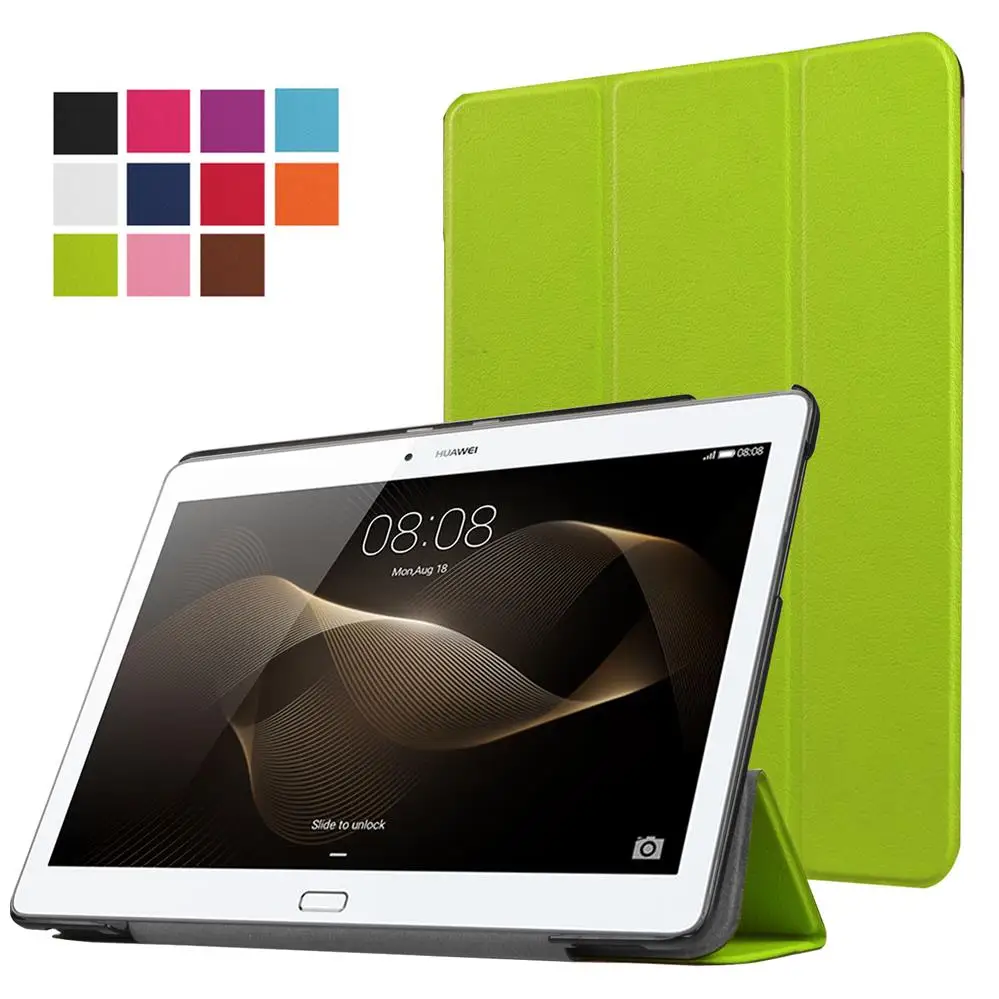 Чехол из искусственной кожи для huawei MediaPad M5 Lite 10,1 BAH2-W19 L09 устойчивая к царапинам Защитная пленка для ЖК-экрана планшета - Цвет: Green