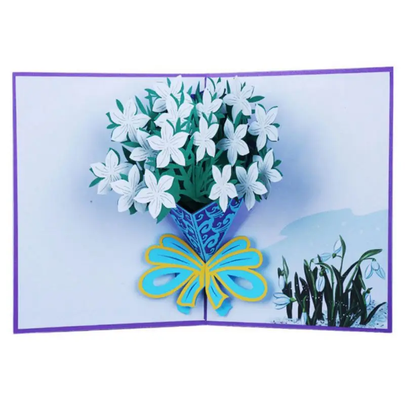 Valentine's Day Gifts 3D Pop UP Cards Cherry Tree Maple Butterfly Wedding Invitations Greeting Cards Birthday Cards