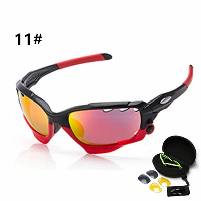3 линзы поляризованные велосипедные очки челюсти спортивные солнцезащитные очки для велоезды мужские UV400 выключатель MTB Велоспорт велосипед очки велосипедные очки - Цвет: 11